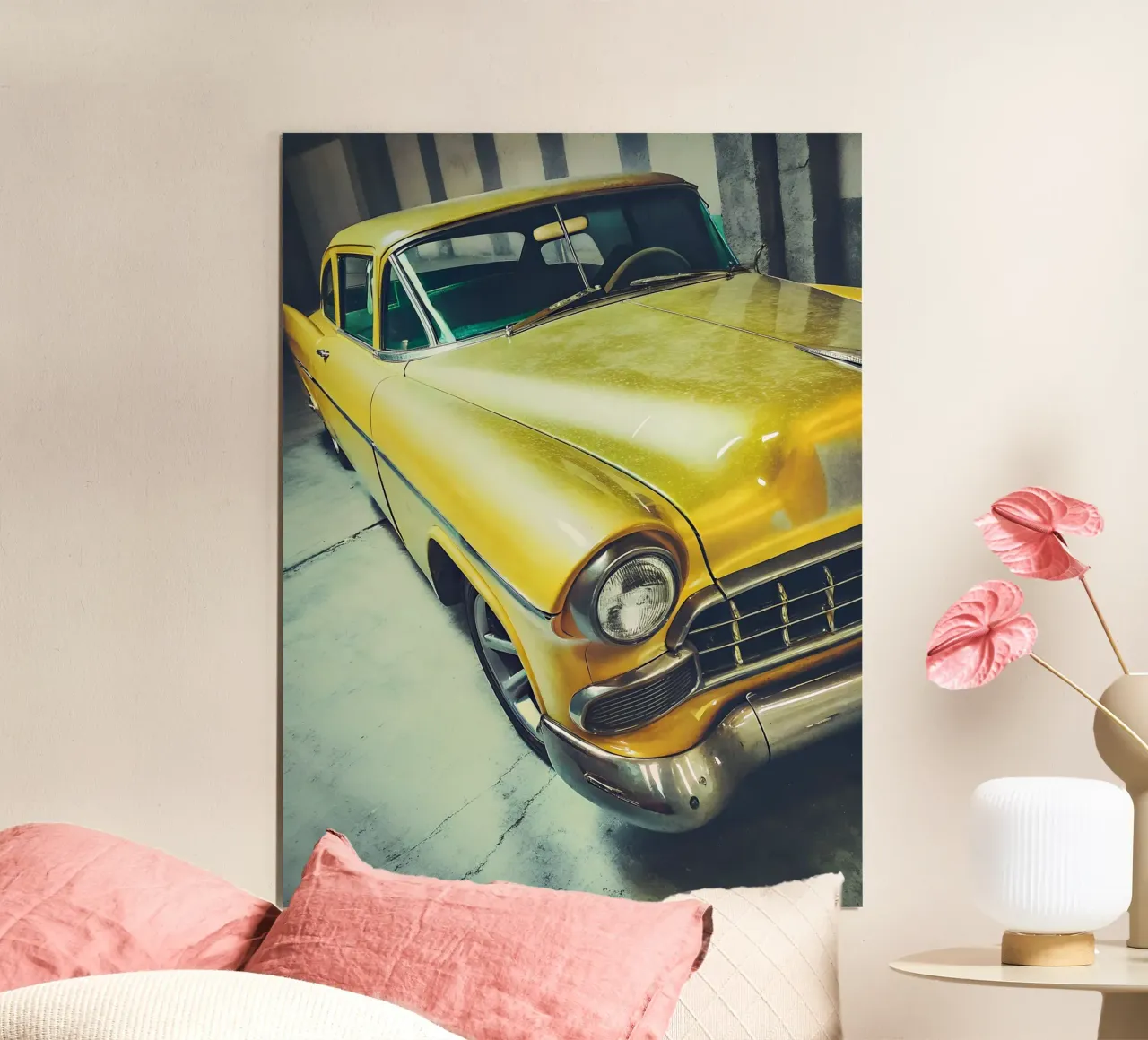 Gelber Oldtimer Poster von CAR EDITION