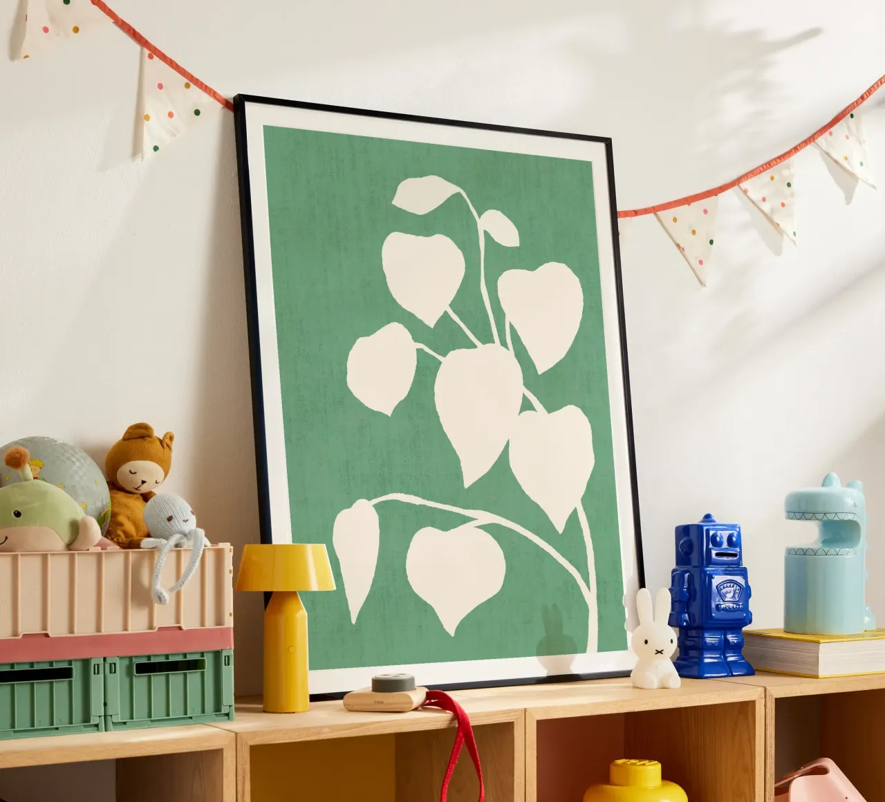 Foglia d'ombra botanica - Verde poster con telaio in plastica da MoonlightPrint
