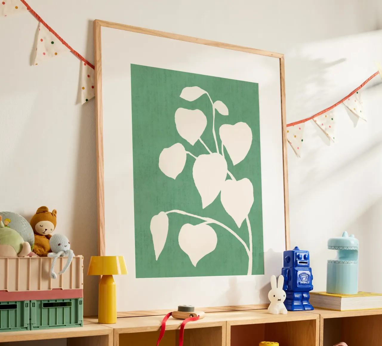 Foglia d'ombra botanica - Verde poster con telaio in plastica da MoonlightPrint