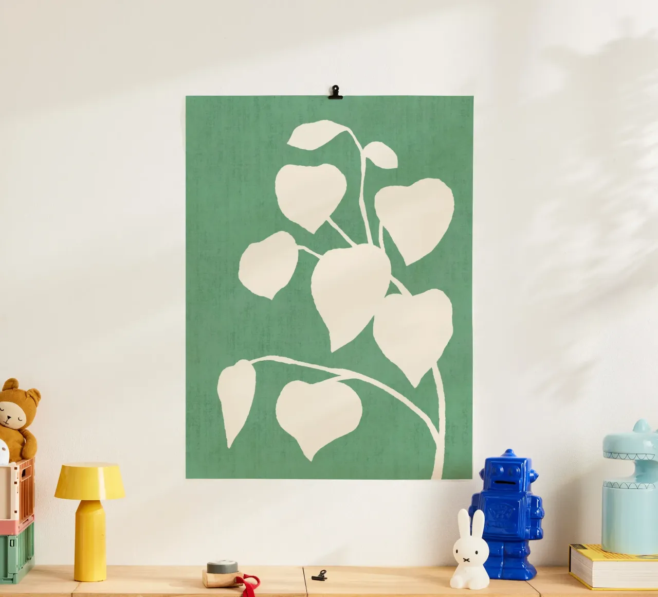 Foglia d'ombra botanica - Verde poster con telaio in plastica da MoonlightPrint