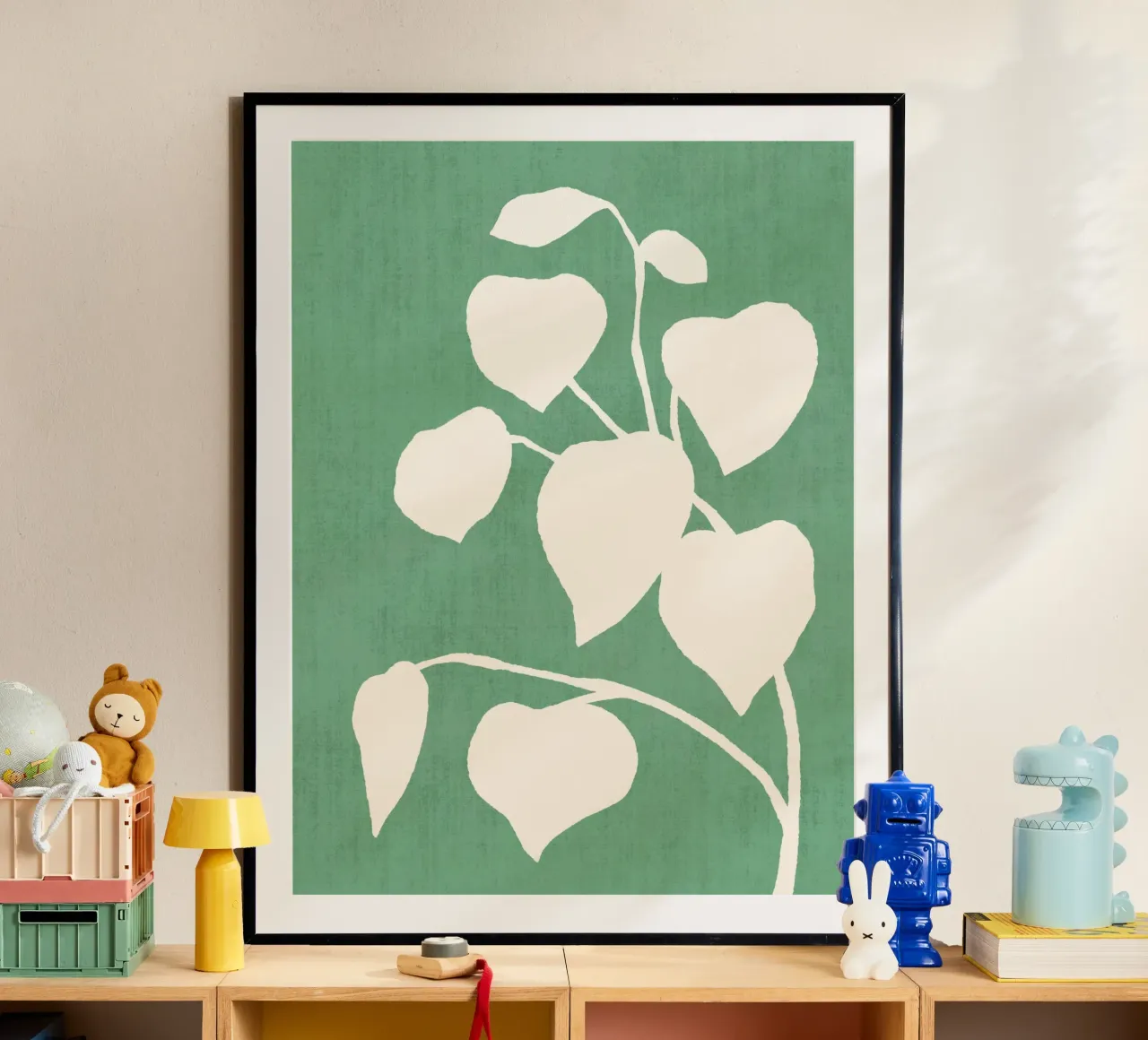 Foglia d'ombra botanica - Verde poster con telaio in plastica da MoonlightPrint