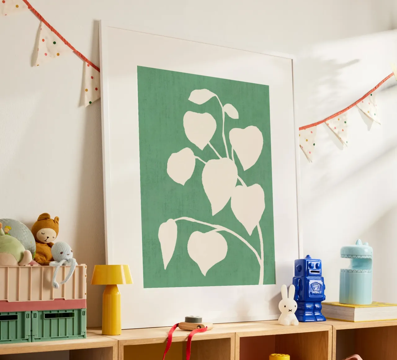 Foglia d'ombra botanica - Verde poster con telaio in plastica da MoonlightPrint