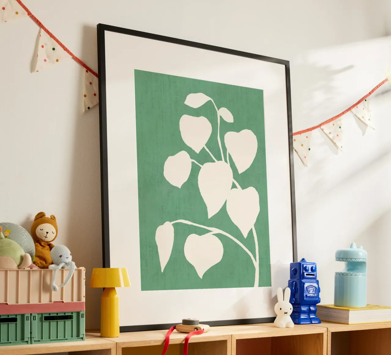 Foglia d'ombra botanica - Verde poster con telaio in plastica da MoonlightPrint