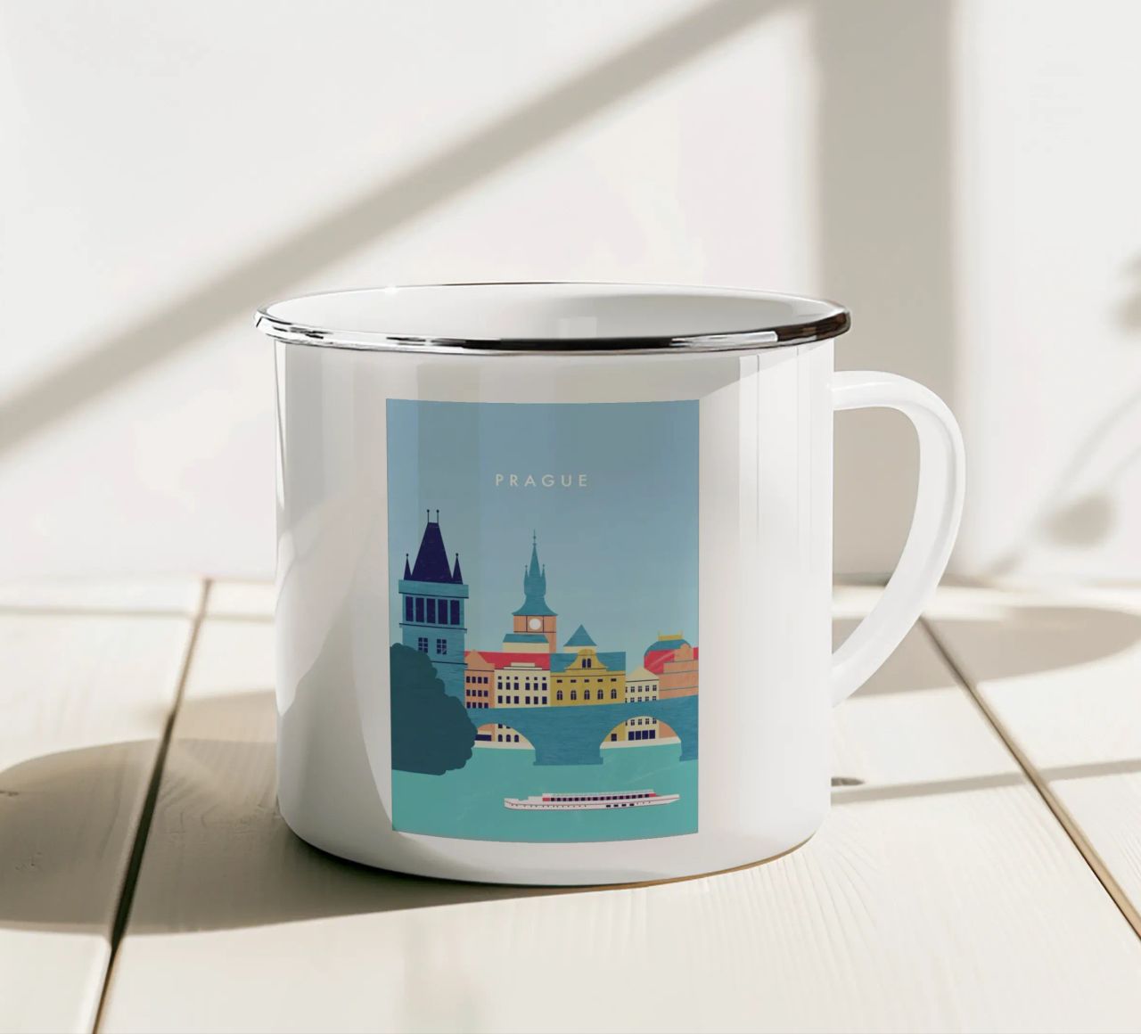 Prague tazza in smalto da Katinka Reinke
