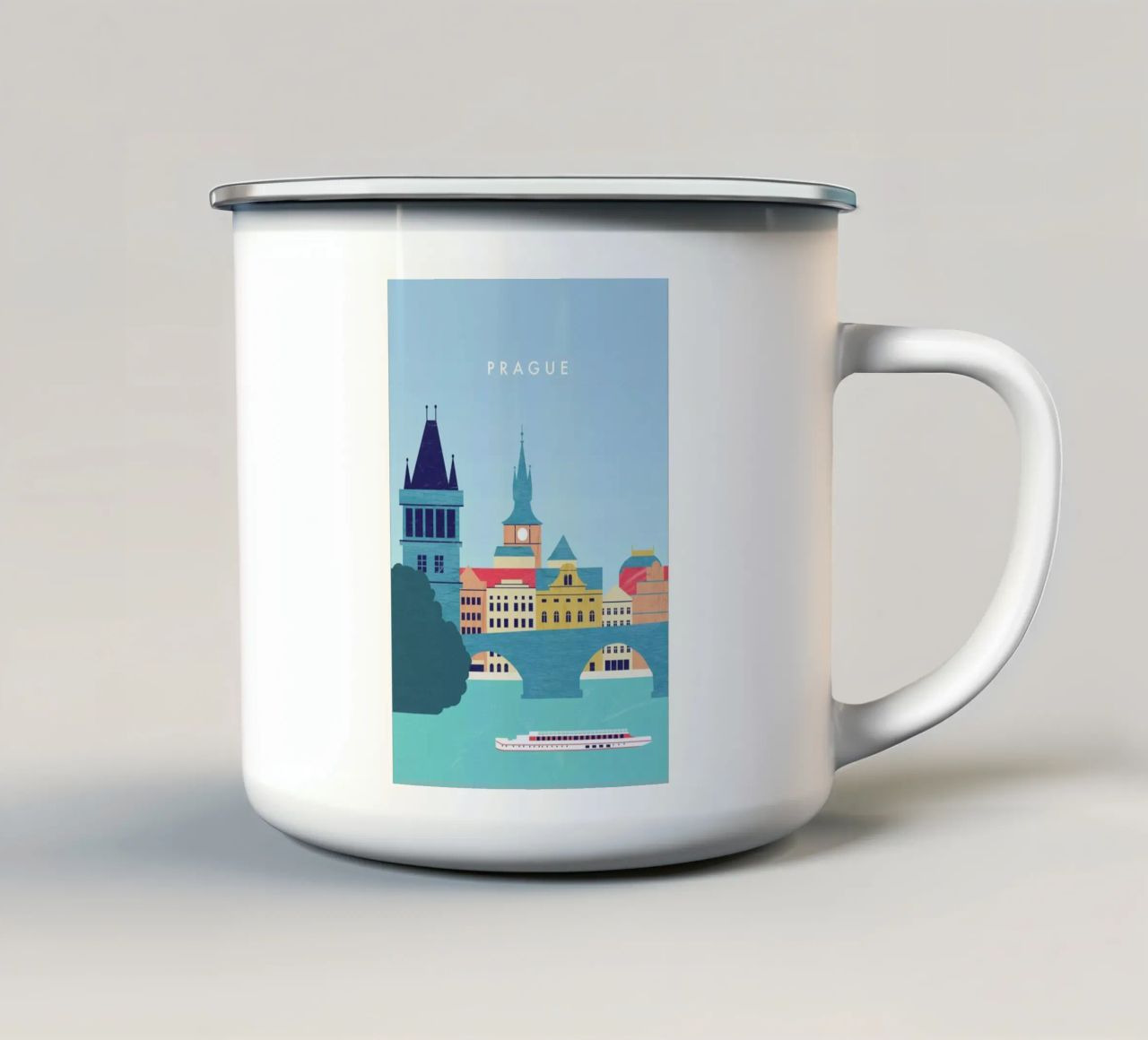 Prague tazza in smalto da Katinka Reinke