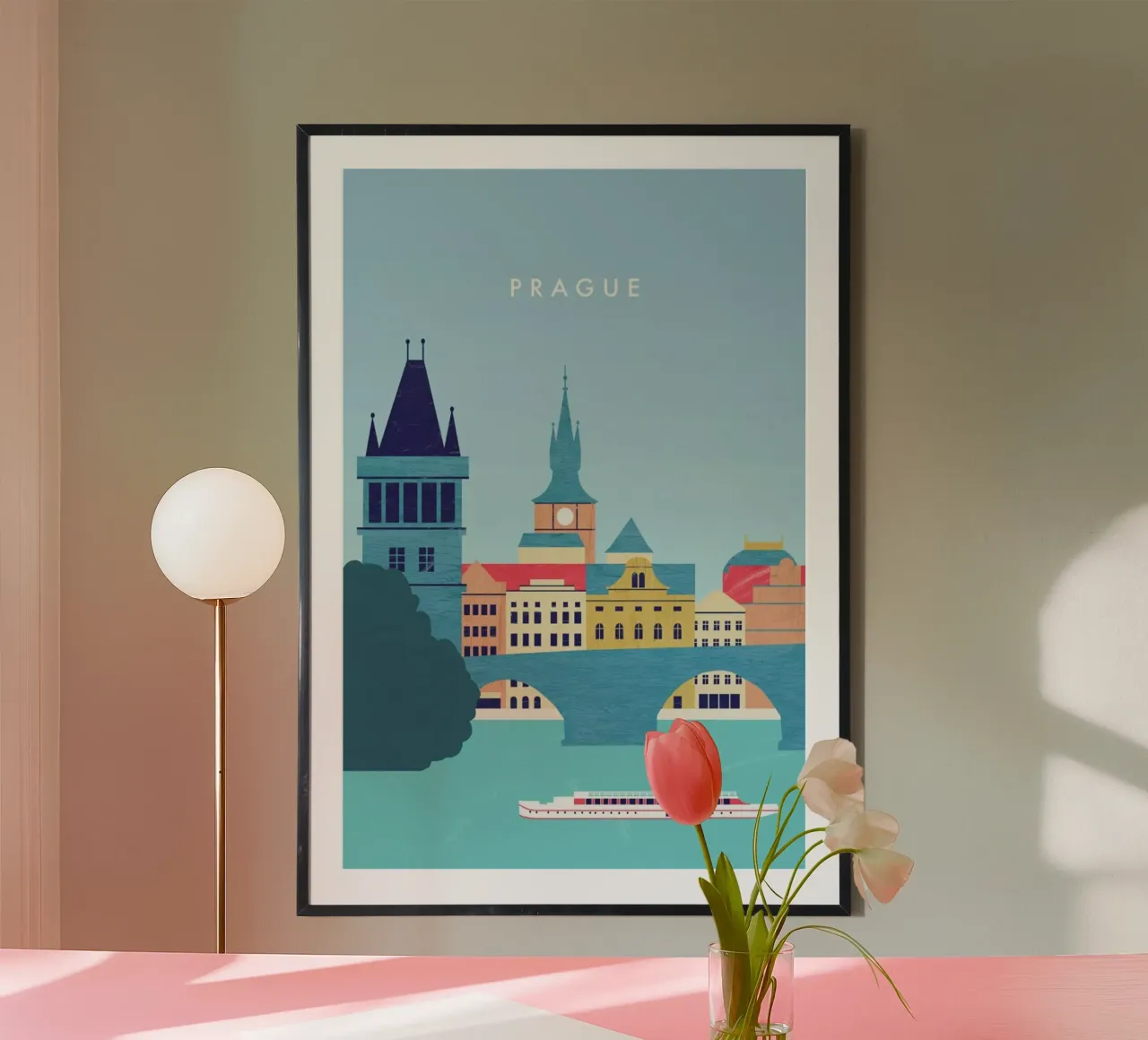 Prague poster con telaio in plastica da Katinka Reinke