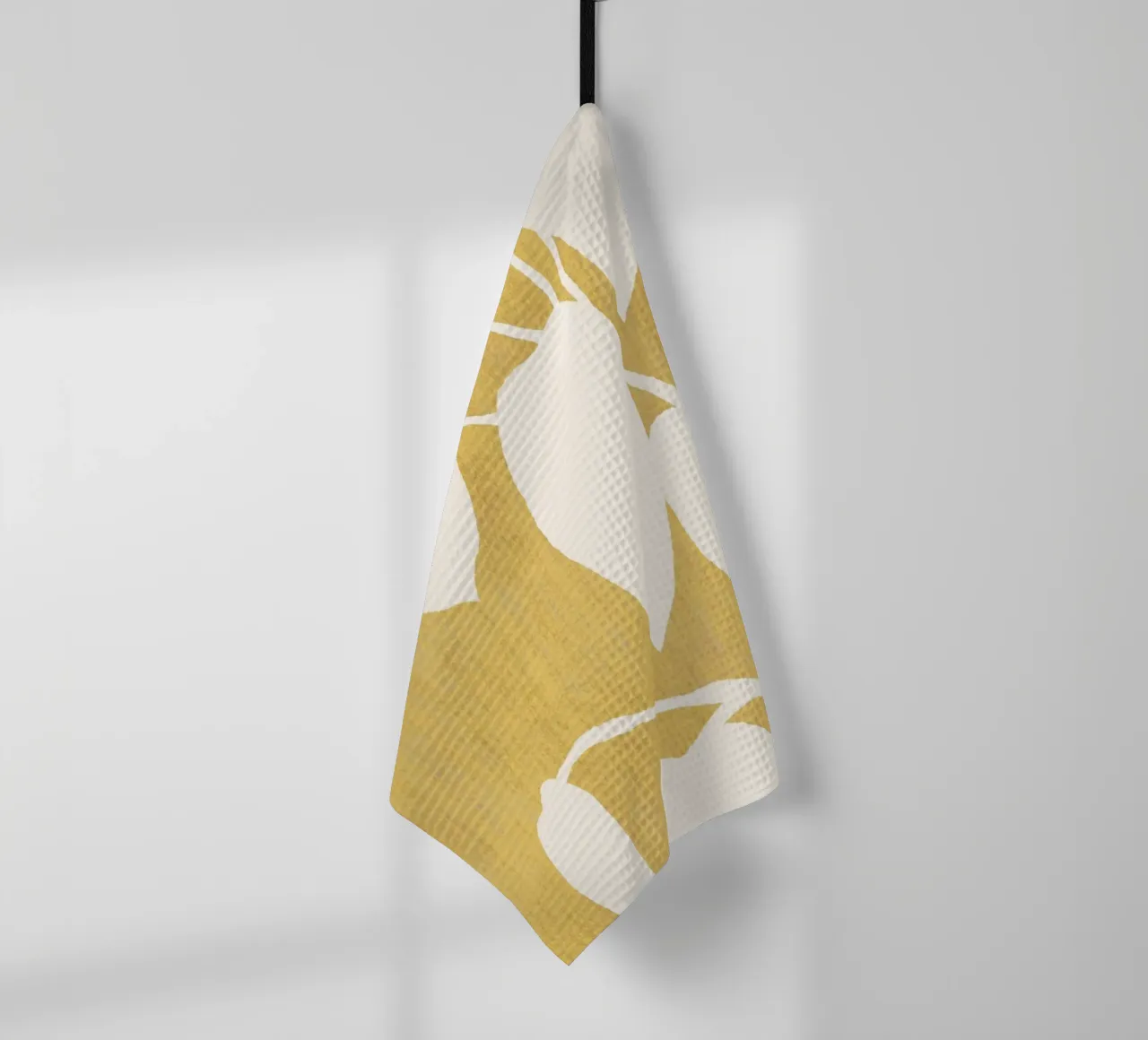 Feuille d'ombrage botanique - Jaune d'or torchon de MoonlightPrint