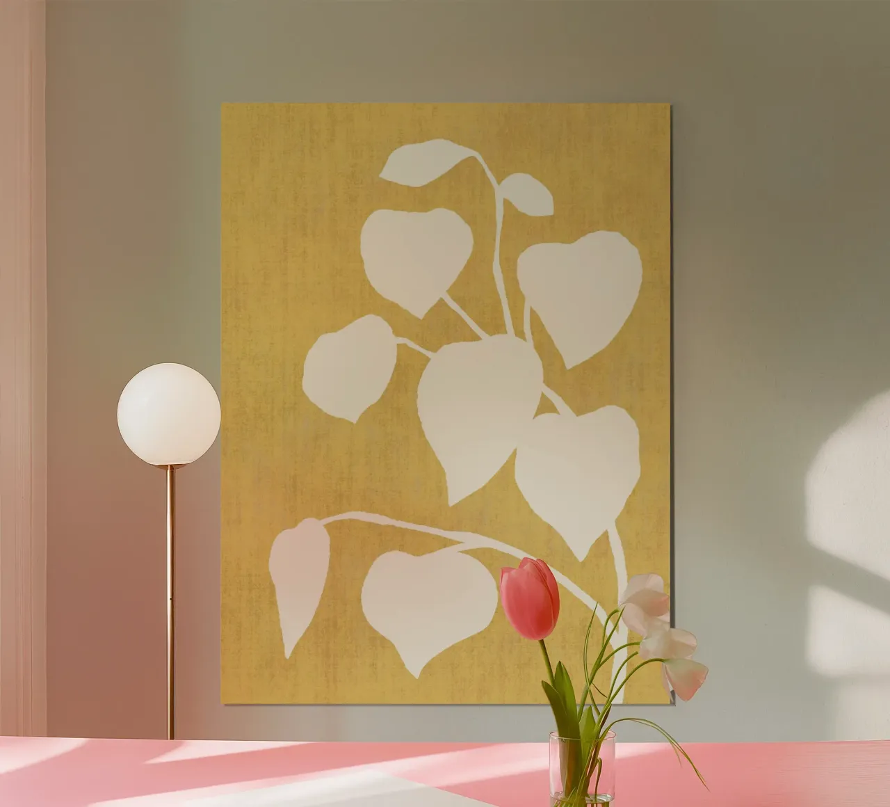 Botanic Shade Leaf - Goldgelb Poster von MoonlightPrint
