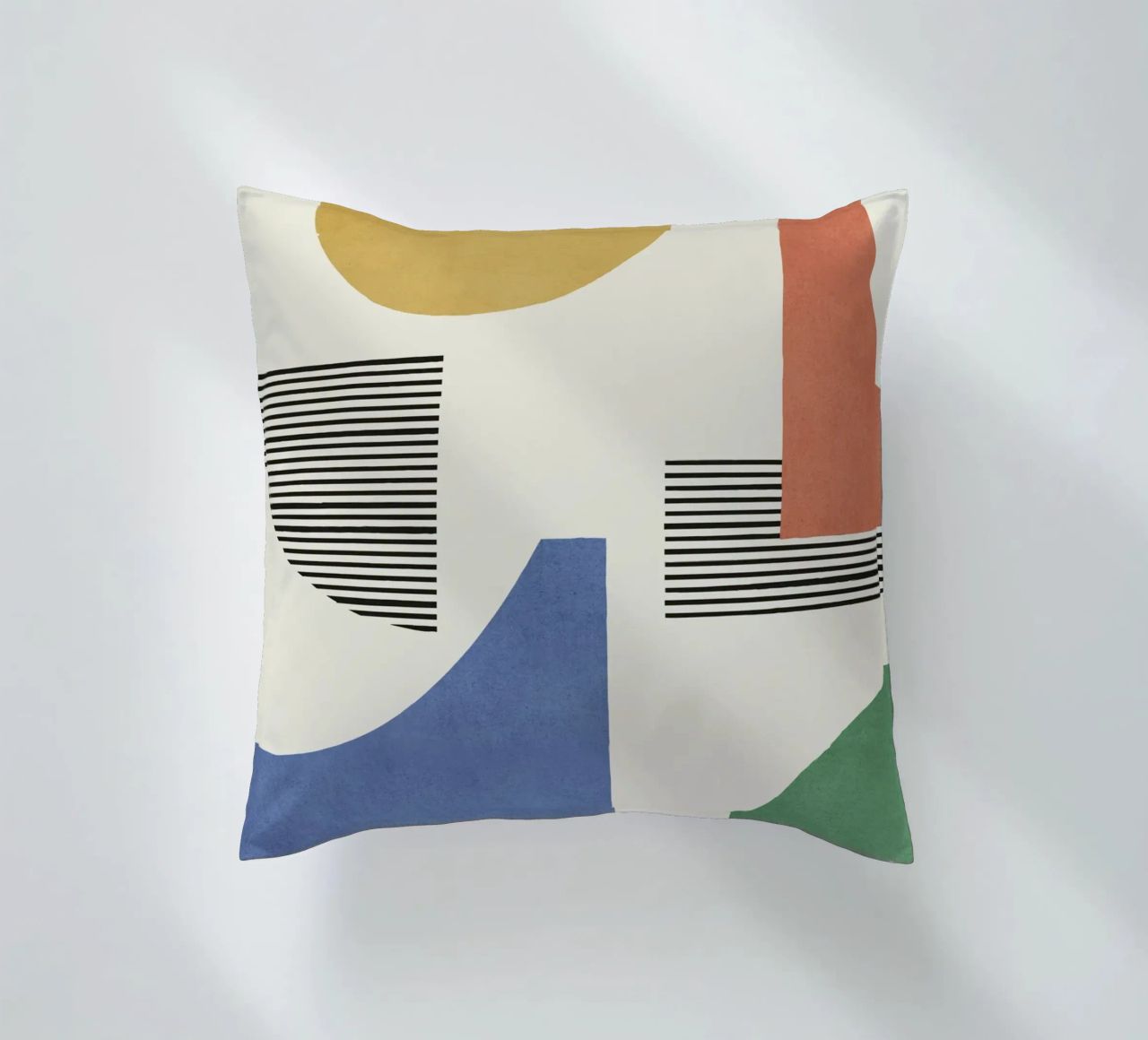 Composizione astratta di linee e forme - Colorato cuscino da MoonlightPrint