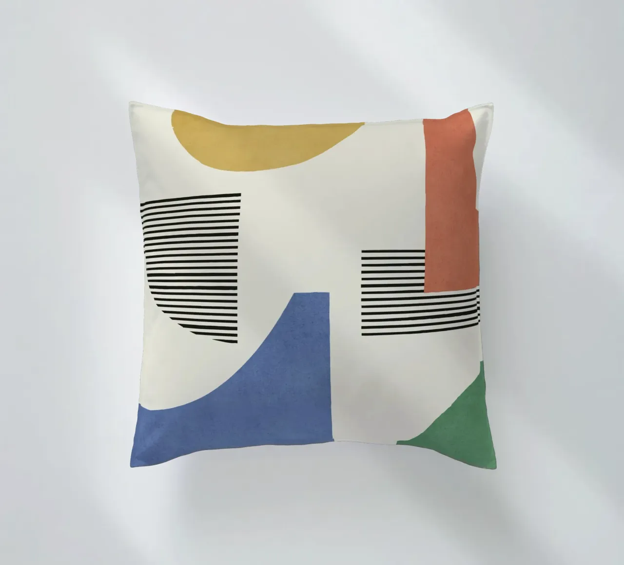 Composizione astratta di linee e forme - Colorato cuscino da MoonlightPrint