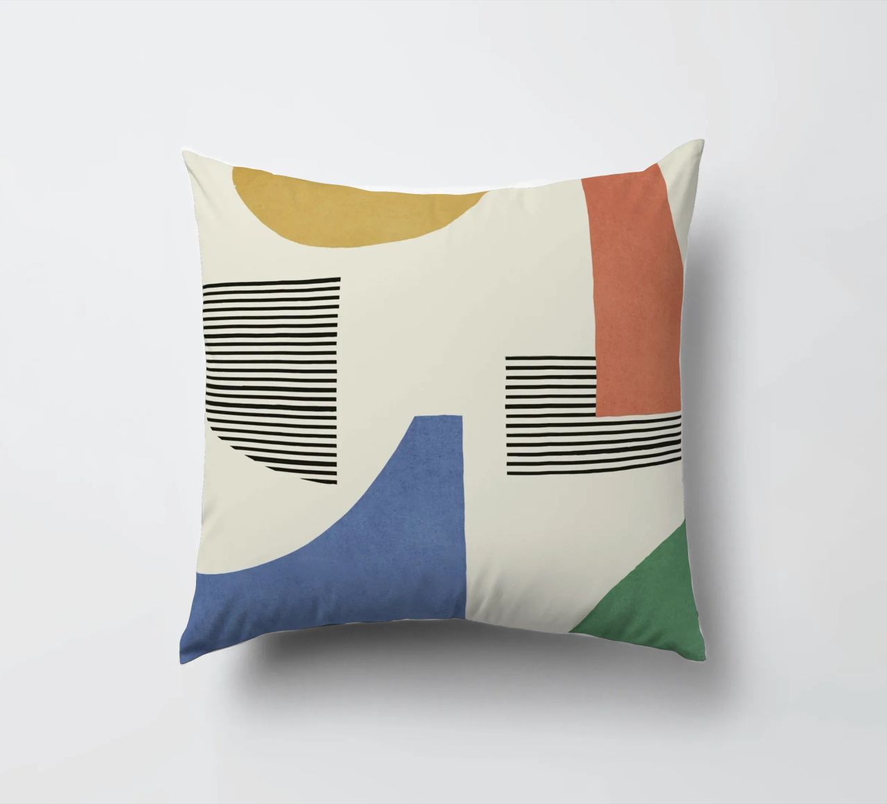 Composizione astratta di linee e forme - Colorato cuscino da MoonlightPrint