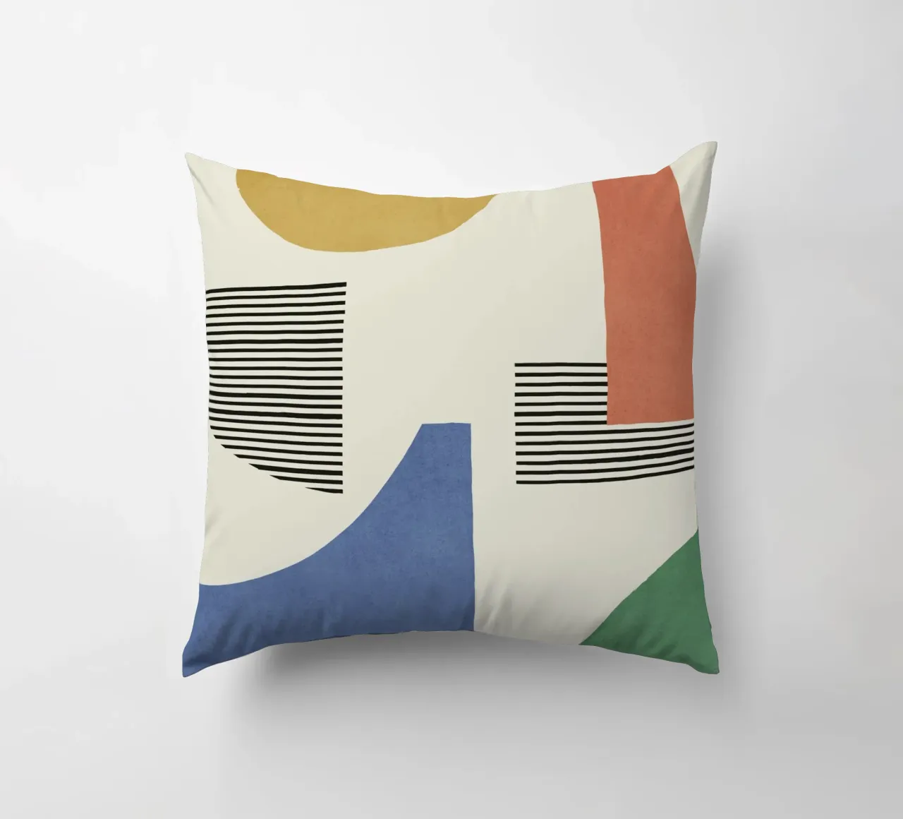 Composizione astratta di linee e forme - Colorato cuscino da MoonlightPrint