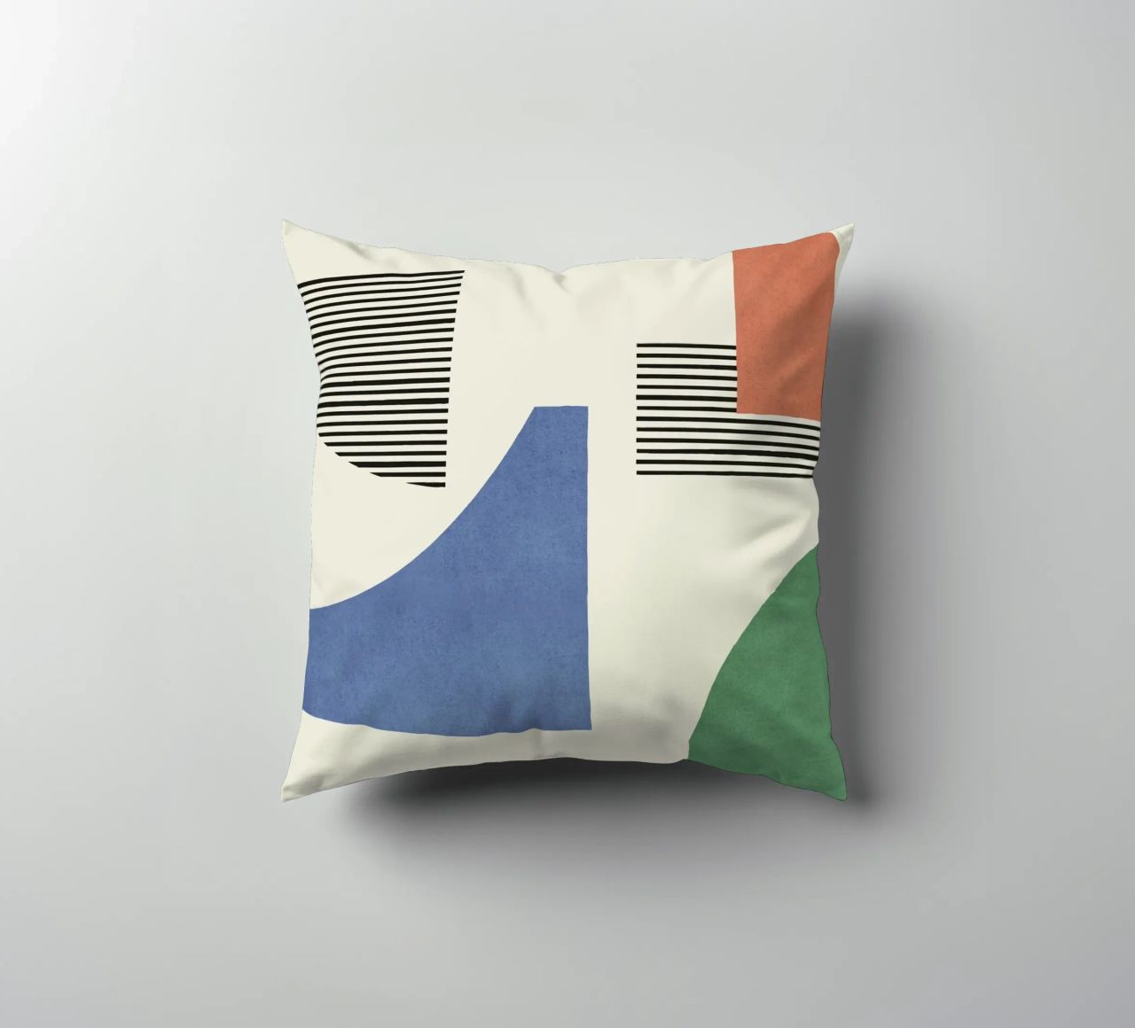 Composizione astratta di linee e forme - Colorato cuscino da MoonlightPrint