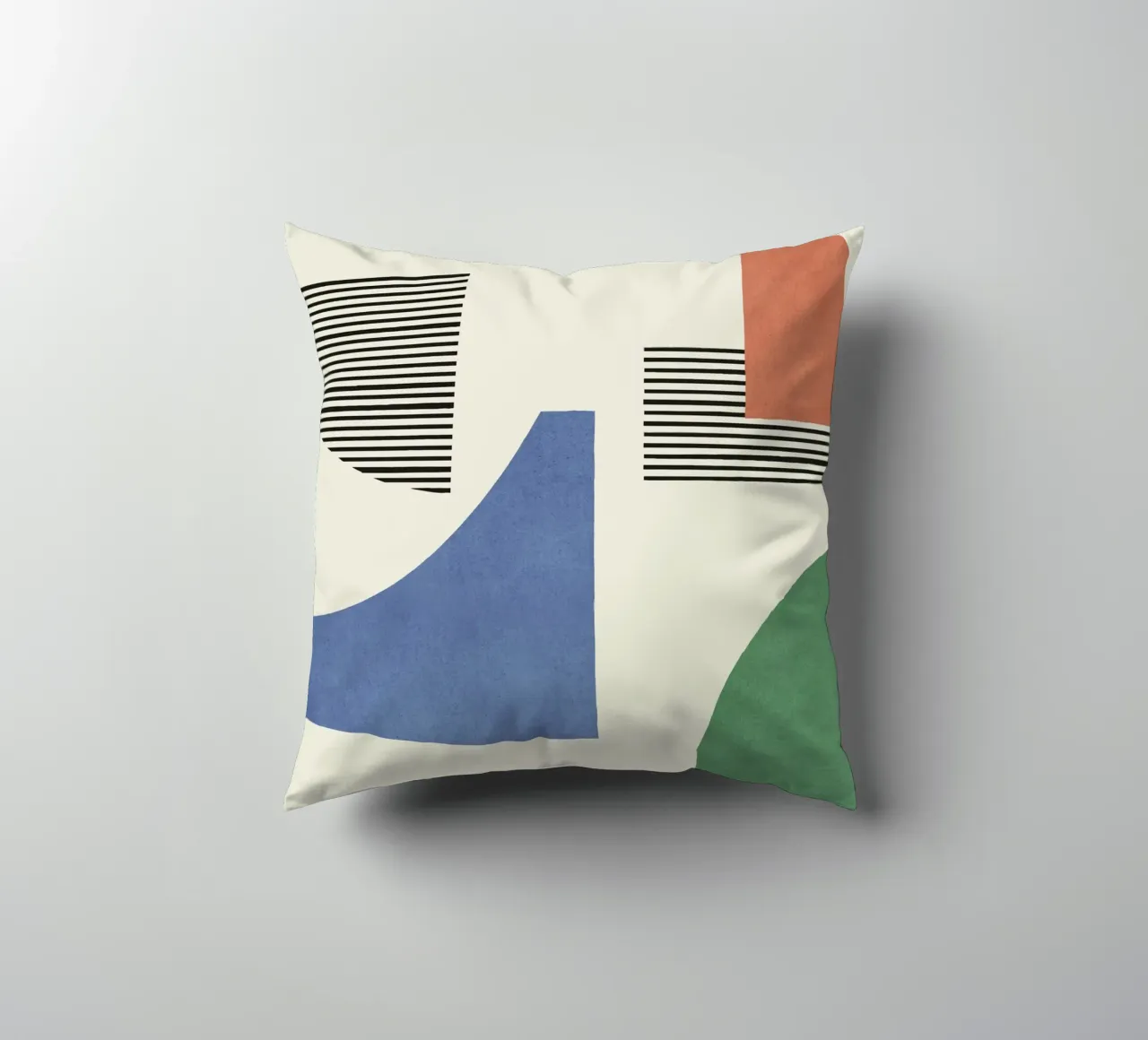 Composizione astratta di linee e forme - Colorato cuscino da MoonlightPrint