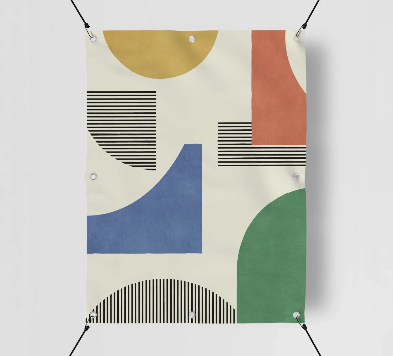 Composizione astratta di linee e forme - Colorato telo in pvc da MoonlightPrint