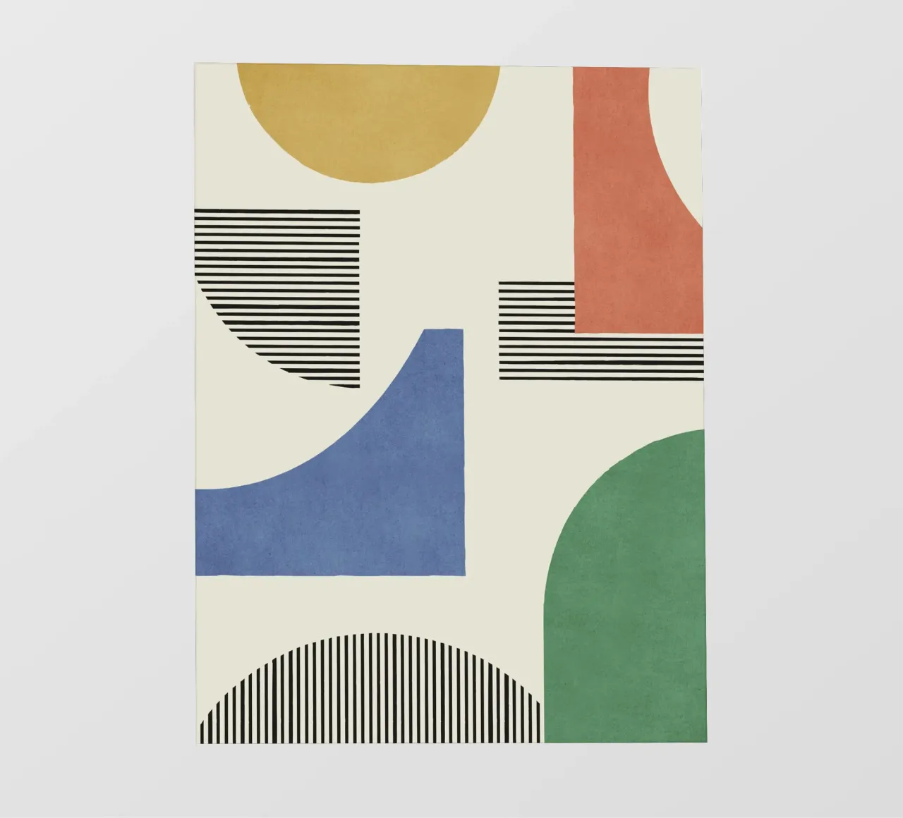 Composizione astratta di linee e forme - Colorato telo in pvc da MoonlightPrint