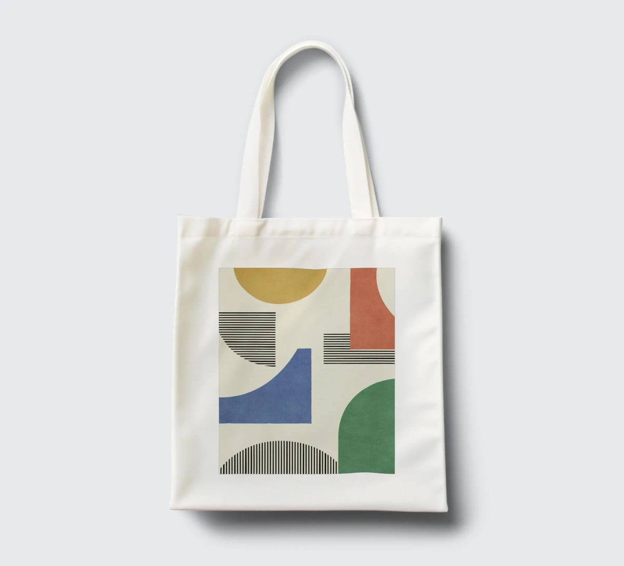 Líneas abstractas Forma Composición - Colorido tote bag de MoonlightPrint