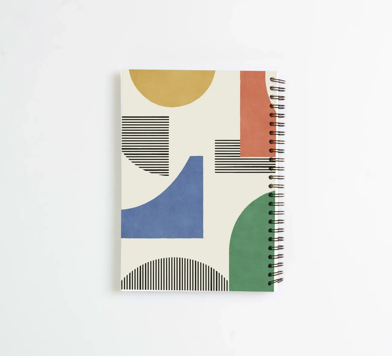Composition abstraite de lignes et de formes - colorée carnet à spirale de MoonlightPrint