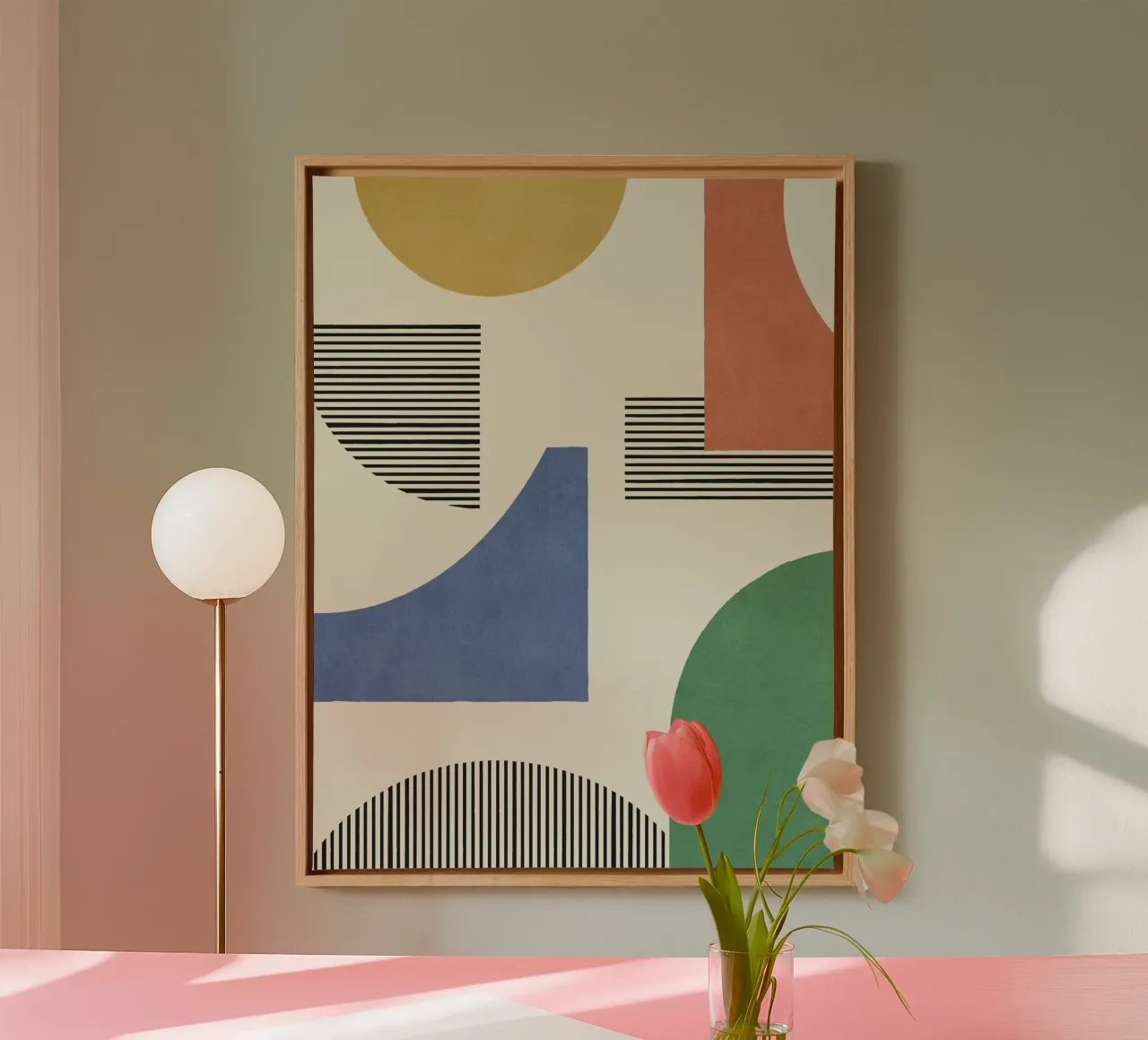 Abstract Lines Shape Composition - Colorful canvas by MoonlightPrint