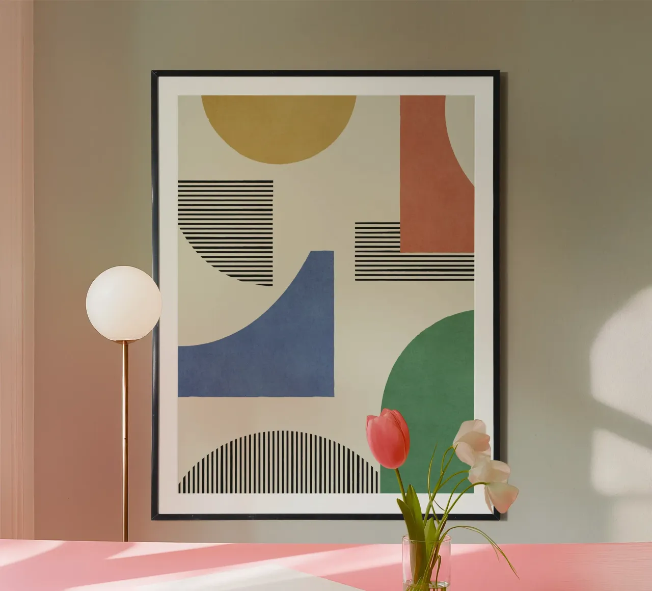 Composizione astratta di linee e forme - Colorato carta hahnemühle da MoonlightPrint