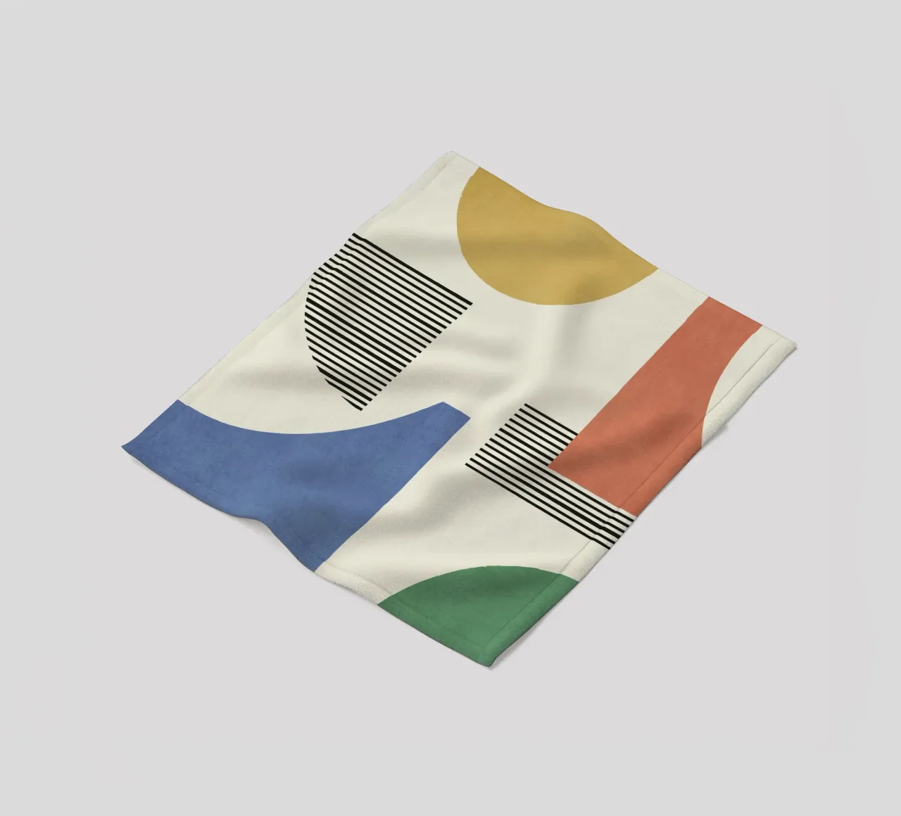 Abstract Lines Shape Composition - Colorful fleece blanket by MoonlightPrint