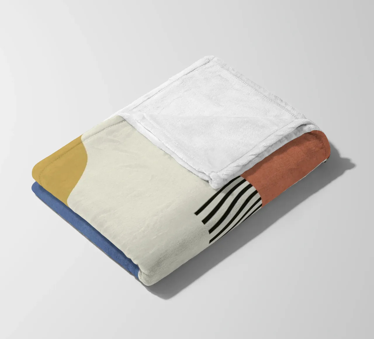 Abstract Lines Shape Composition - Colorful fleece blanket by MoonlightPrint