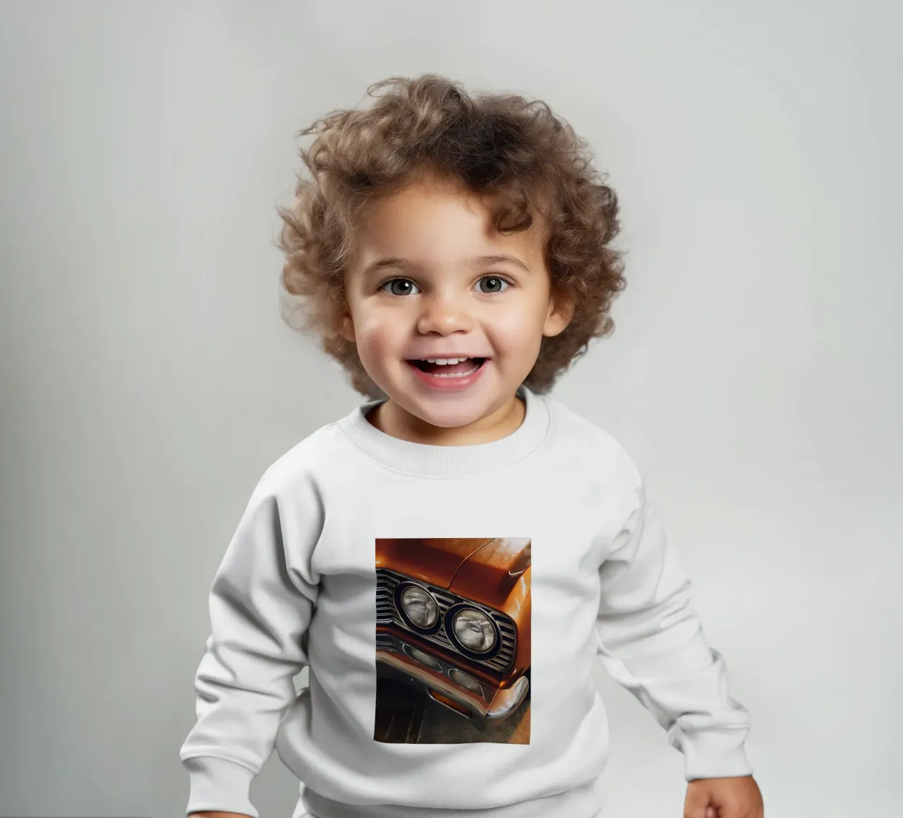 Dettaglio frontale di un'auto d'epoca felpa neonato da CAR EDITION