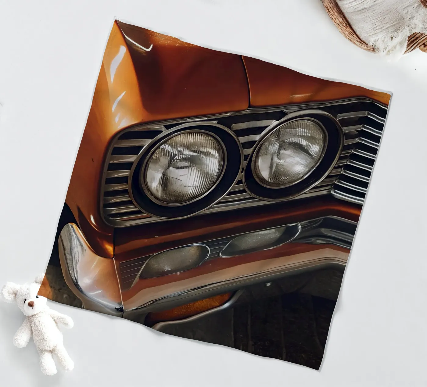 Oldtimer Front Detail Fleecedecke von CAR EDITION