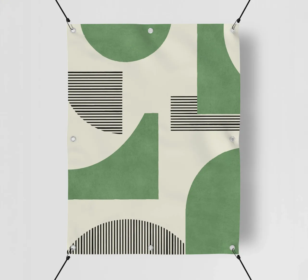 Composizione astratta di linee - Verde telo in pvc da MoonlightPrint