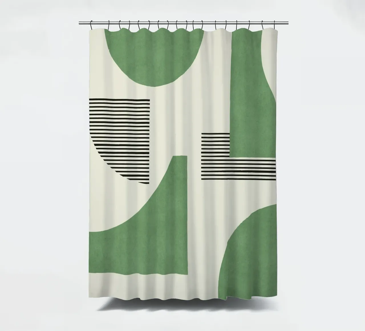 Composizione astratta di linee - Verde tenda da doccia da MoonlightPrint