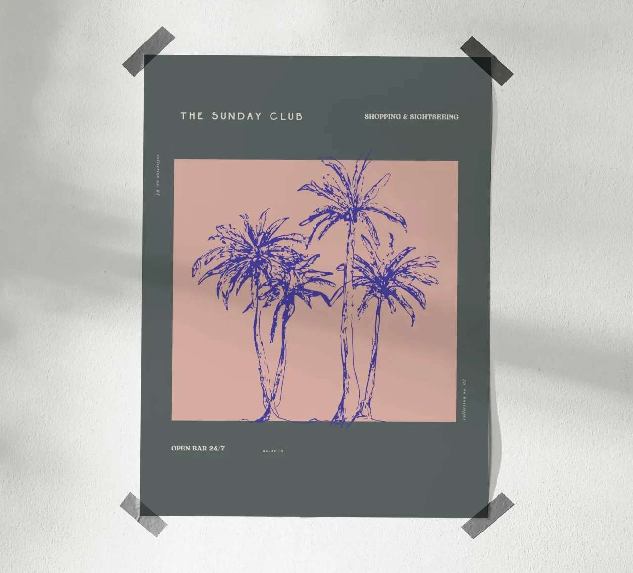 The Sunday Club No 28 poster con telaio in plastica da treechild