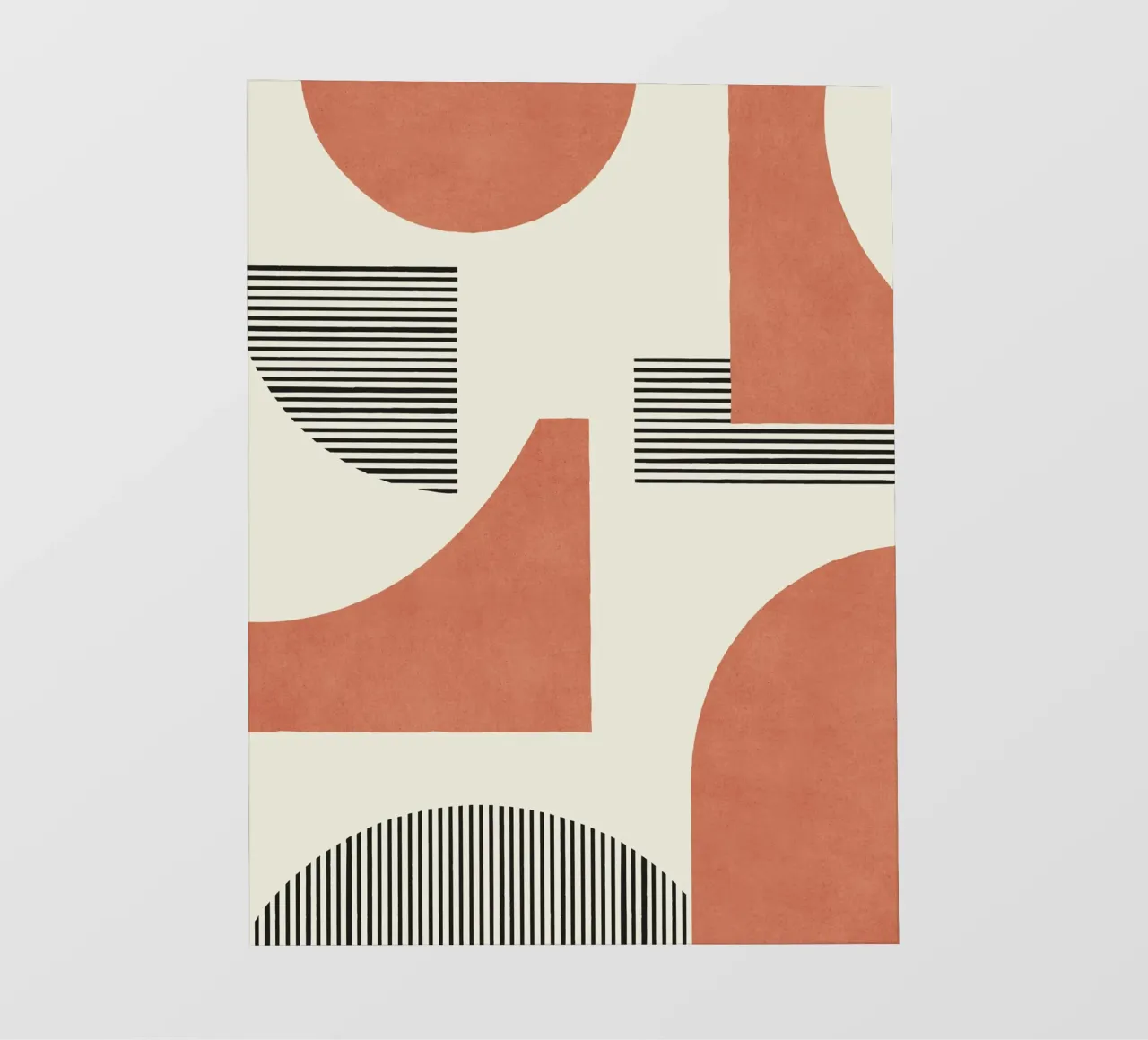 Composizione di linee astratte - Terracotta arancione telo in pvc da MoonlightPrint