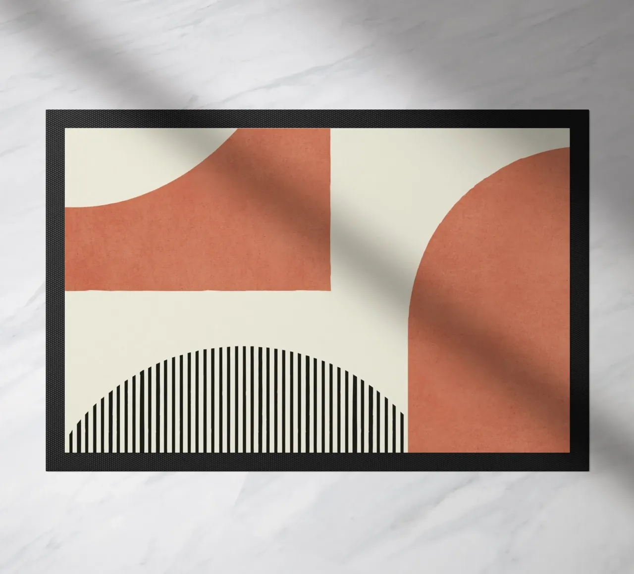 Composizione di linee astratte - Terracotta arancione zerbino da MoonlightPrint
