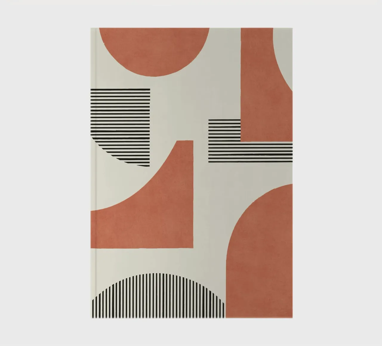 Abstract Lines Composition - Orange Terracotta notebook by MoonlightPrint