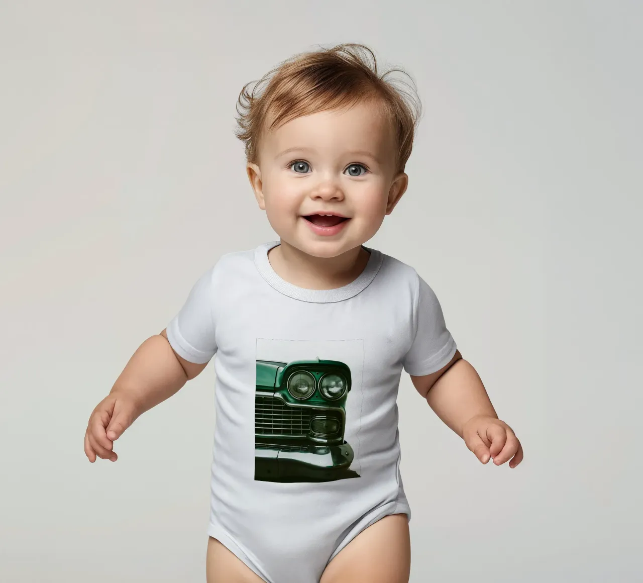 Oldtimer Front Detail Kurzarm Babybody von CAR EDITION
