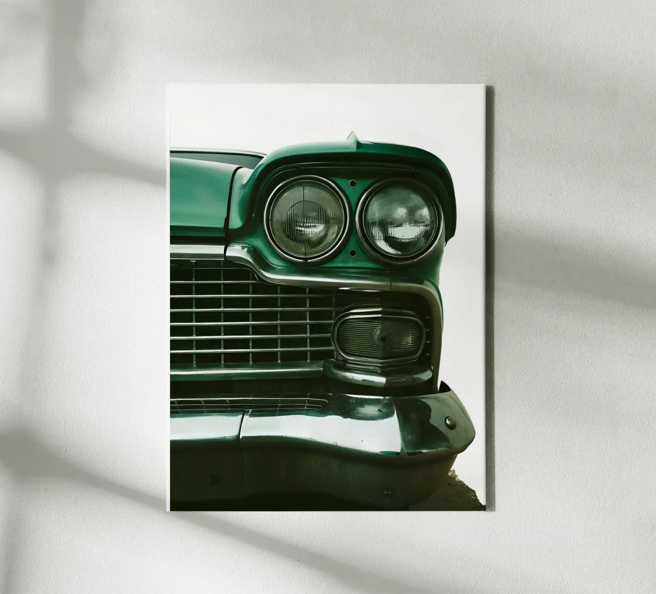 Dettaglio frontale di un'auto d'epoca tela con Cornice a cassetta da CAR EDITION
