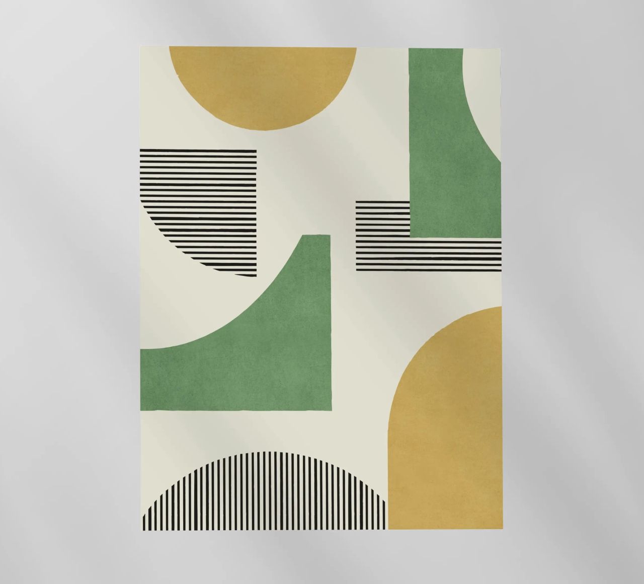 Composición de líneas abstractas - Oro Verde lámina retroiluminada de MoonlightPrint