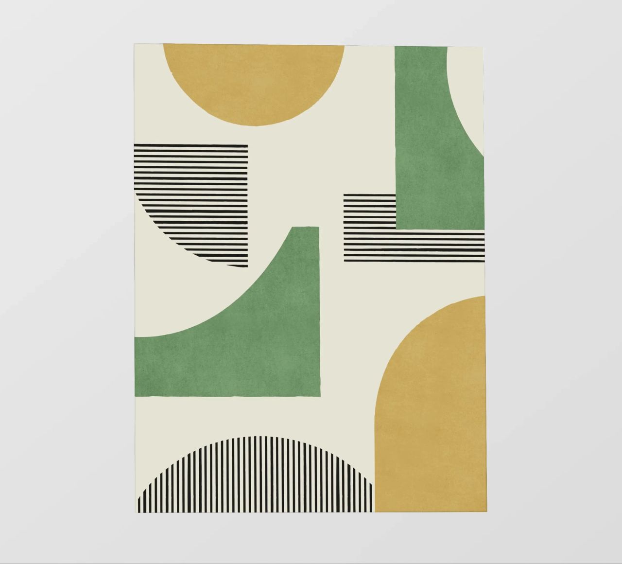 Composición de líneas abstractas - Oro Verde lámina retroiluminada de MoonlightPrint