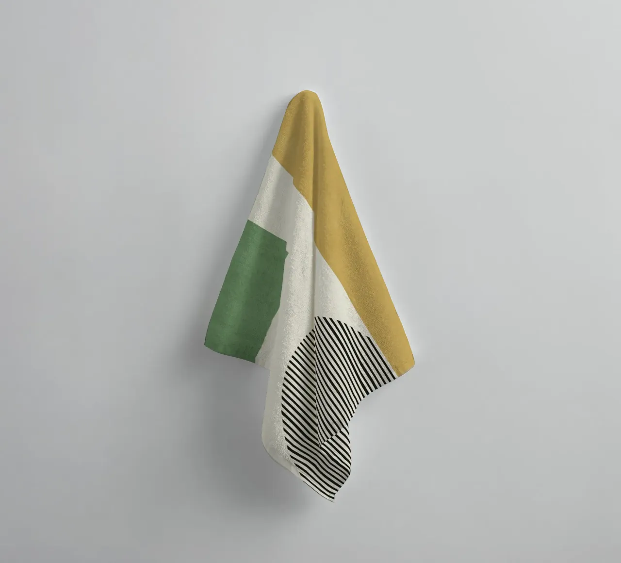 Composizione di linee astratte - Verde oro asciugamano da bagno da MoonlightPrint