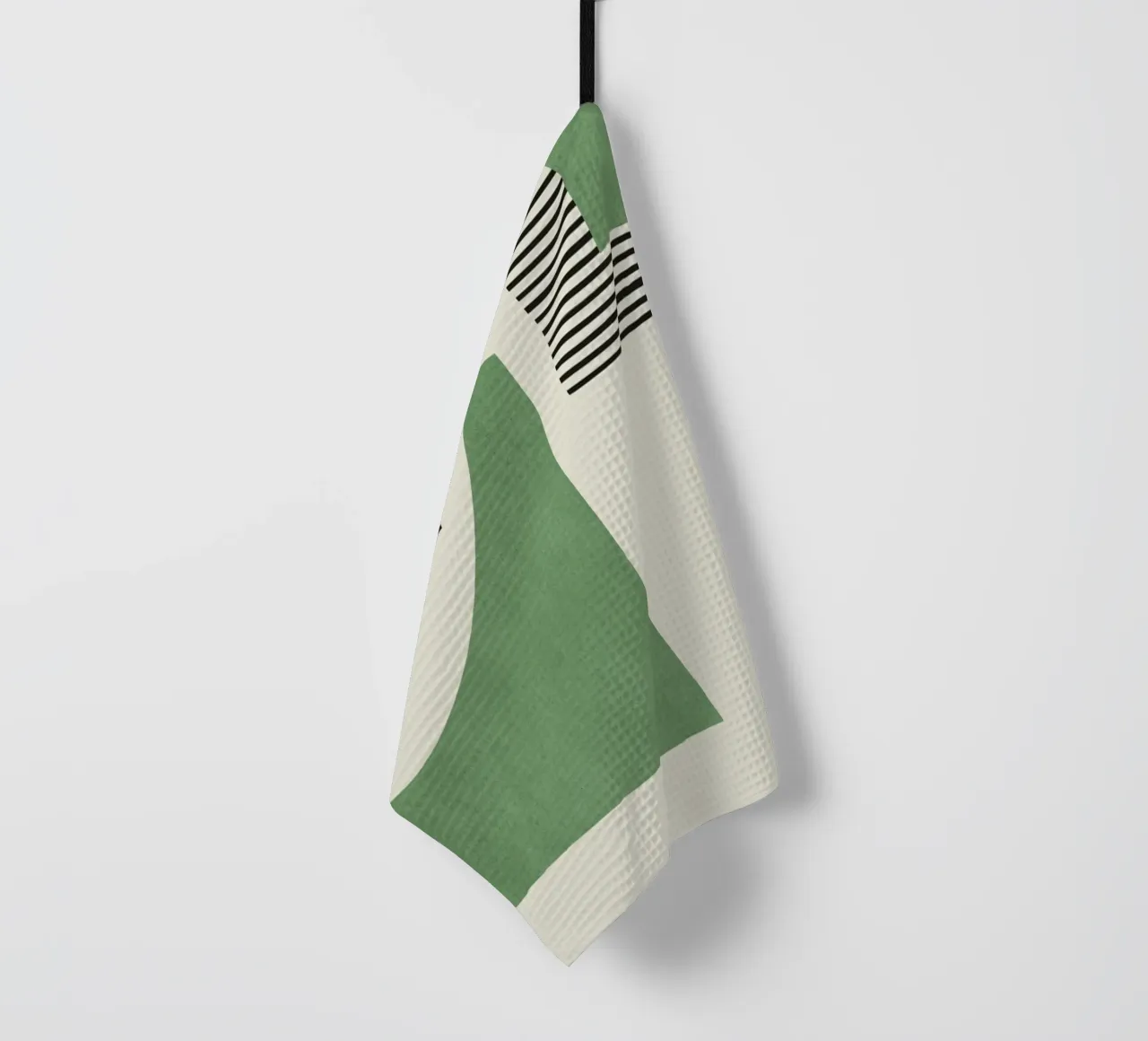 Composizione di linee astratte - Verde oro canovaccio da cucina da MoonlightPrint