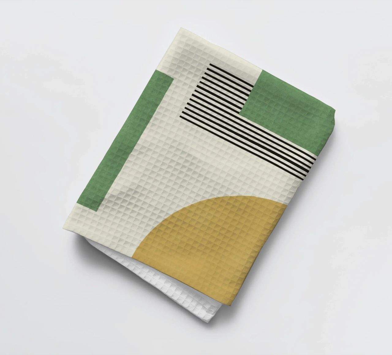 Composición de líneas abstractas - Oro Verde paño de cocina de MoonlightPrint
