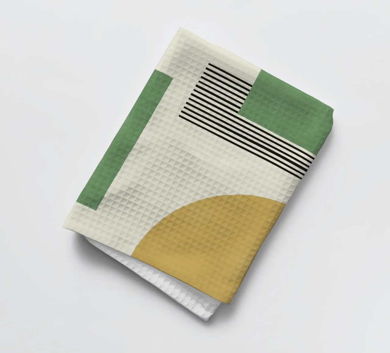 Composizione di linee astratte - Verde oro canovaccio da cucina da MoonlightPrint