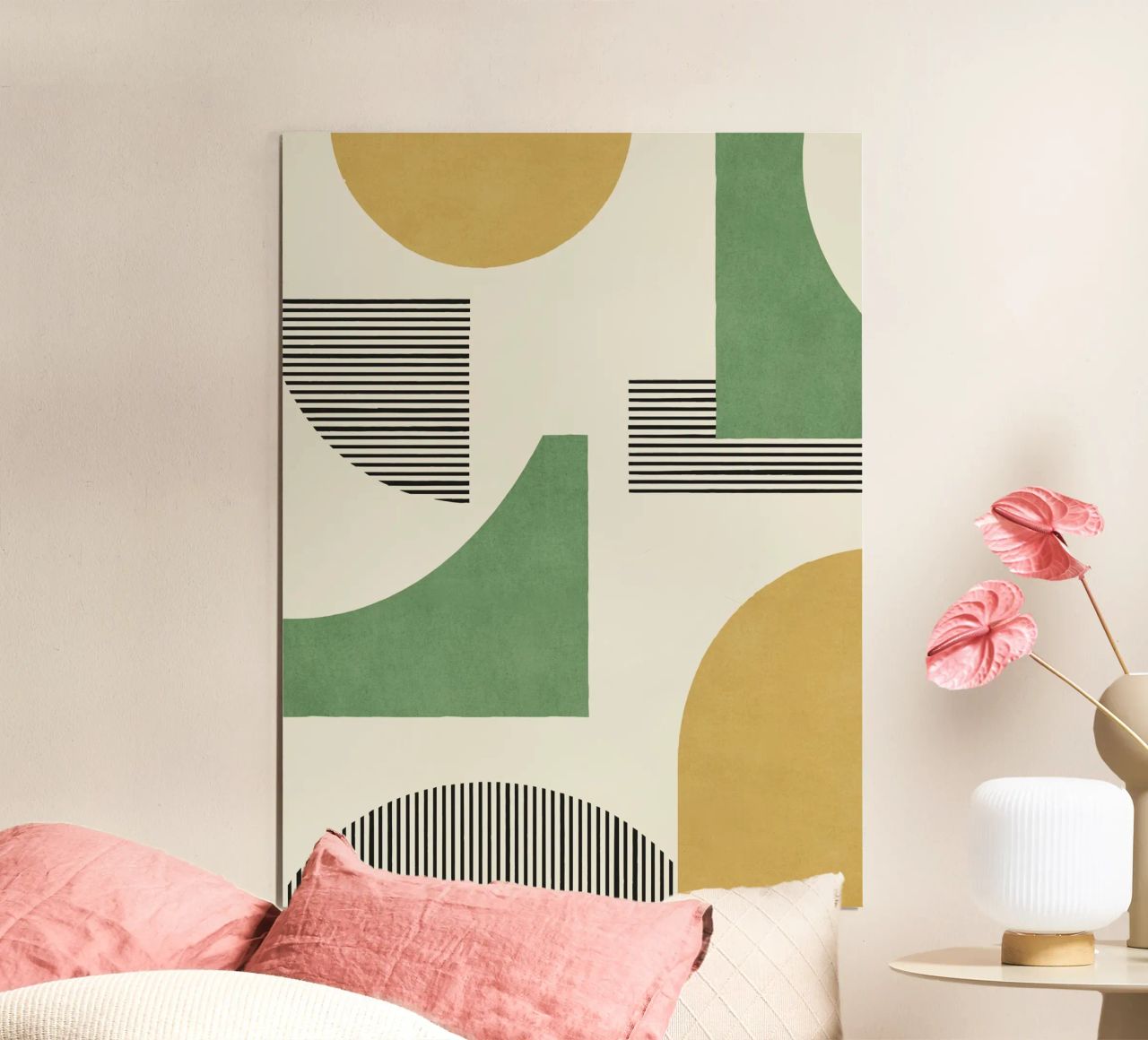 Composición de líneas abstractas - Oro Verde poster de MoonlightPrint