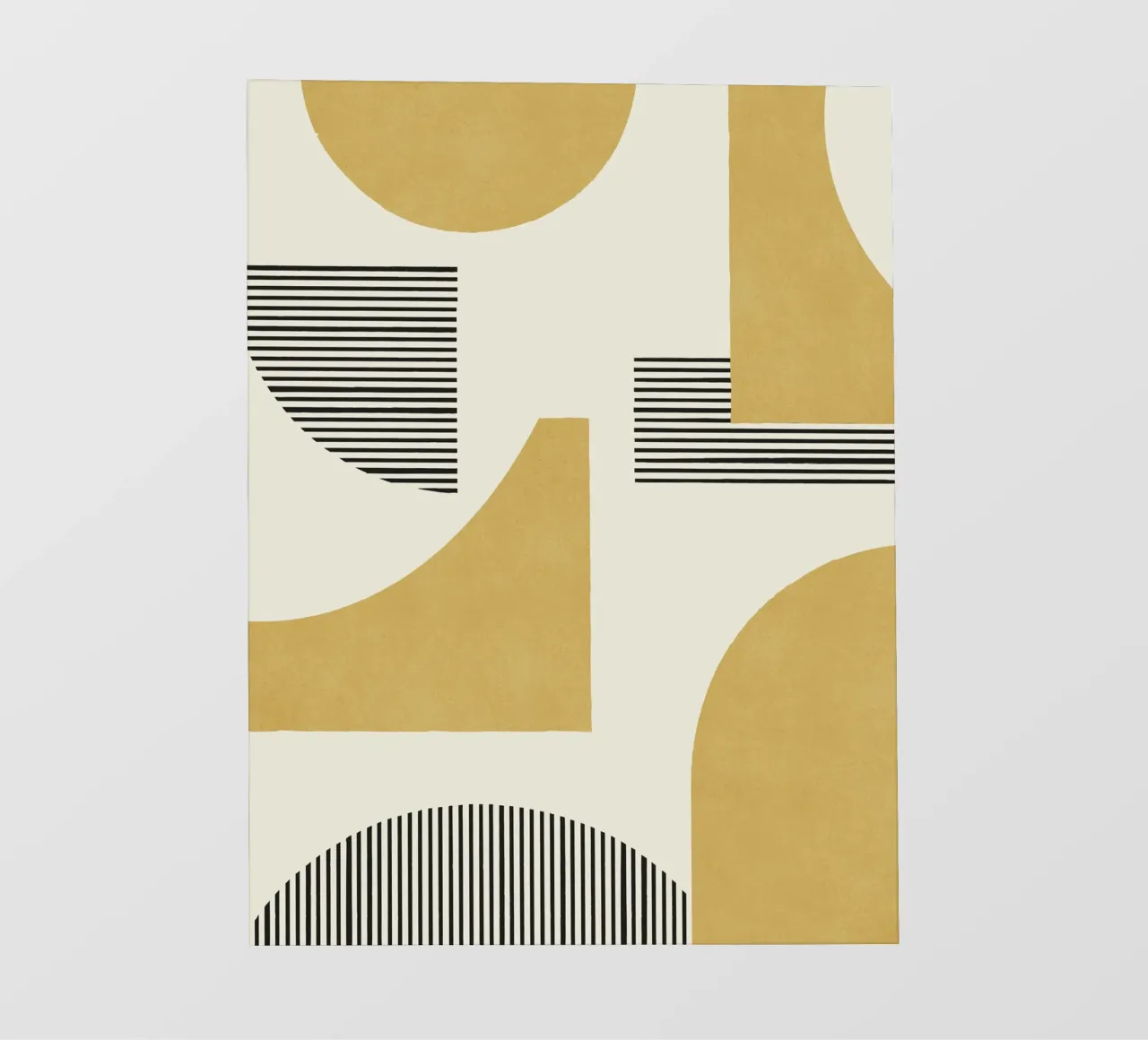 Composizione di linee astratte - Oro telo in pvc da MoonlightPrint