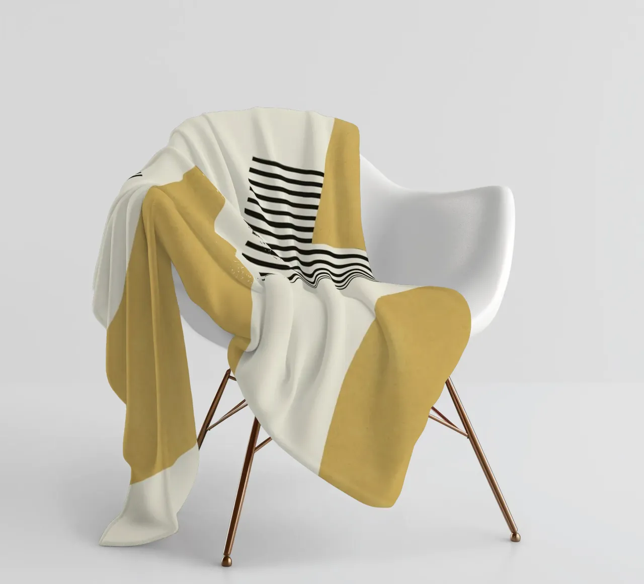 Composizione di linee astratte - Oro coperta in pile da MoonlightPrint