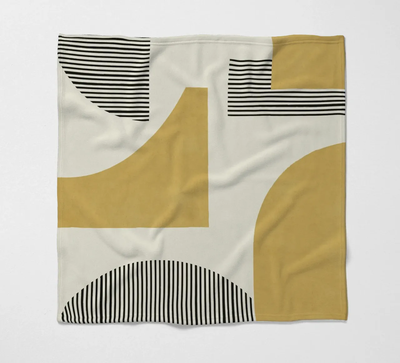 Composizione di linee astratte - Oro coperta in pile da MoonlightPrint