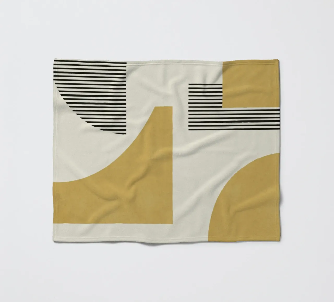 Composizione di linee astratte - Oro coperta in pile da MoonlightPrint