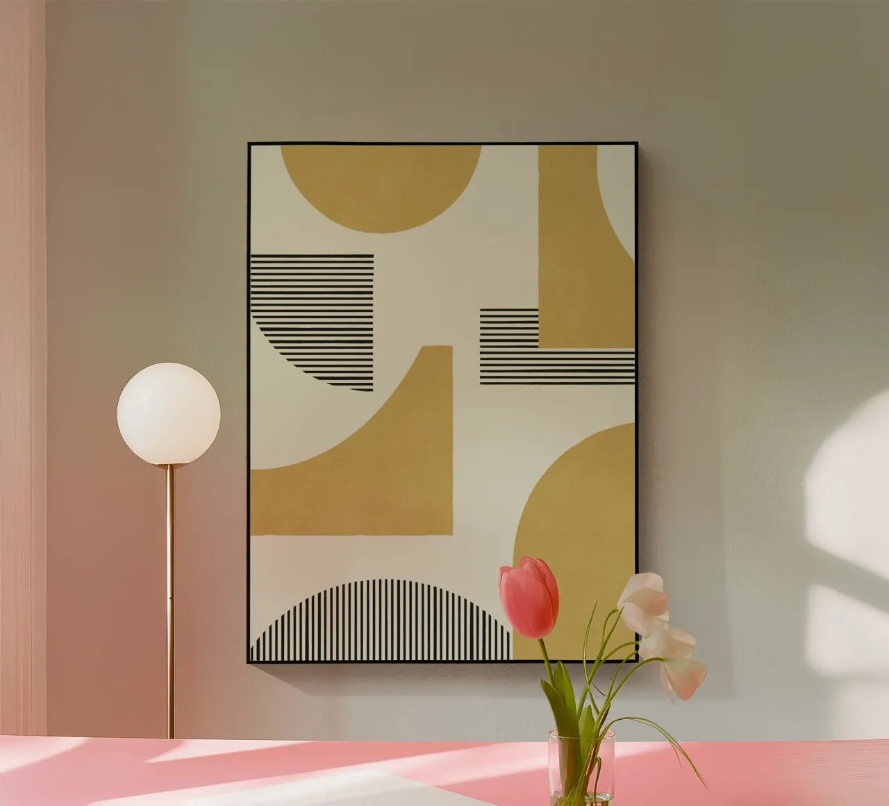 Composizione di linee astratte - Oro plexiglass da MoonlightPrint