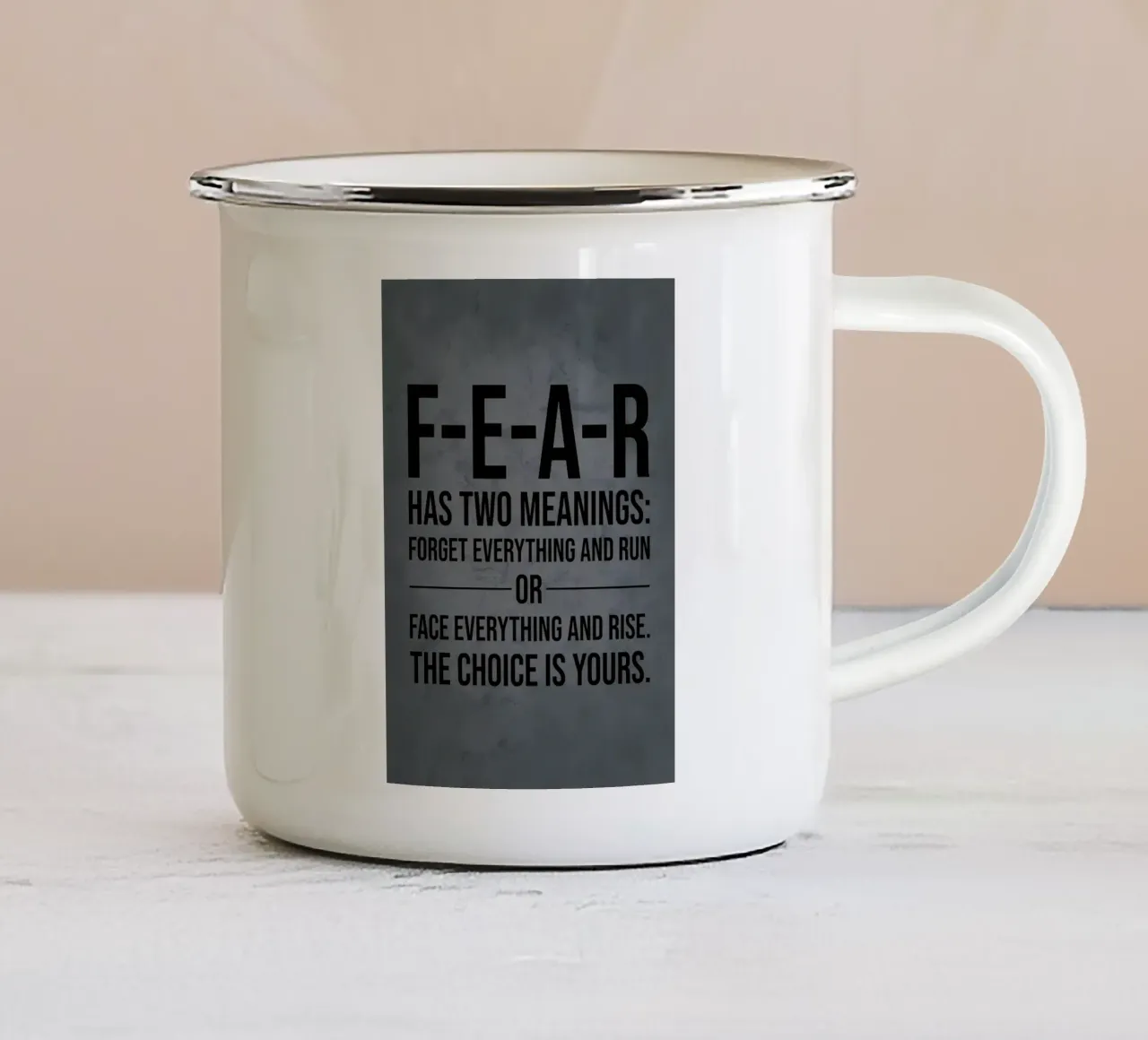 Sentadilla Elemento de Fuerza taza de esmalte de Aara