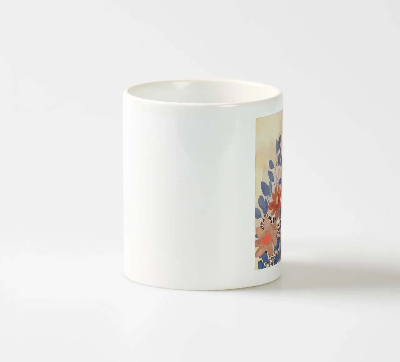 Mädchen in rot, blaue Blätter tazza in ceramica da Farbwelten